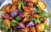 Eggplant Green Pepper — Chinese dish at Pokhara Chinese Restaurant